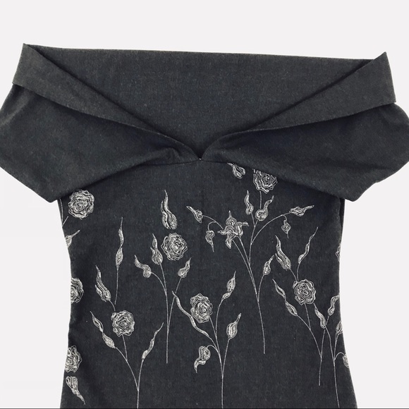 Fortunate Gray Top with Foldover Neckline Size M - Picture 4 of 5